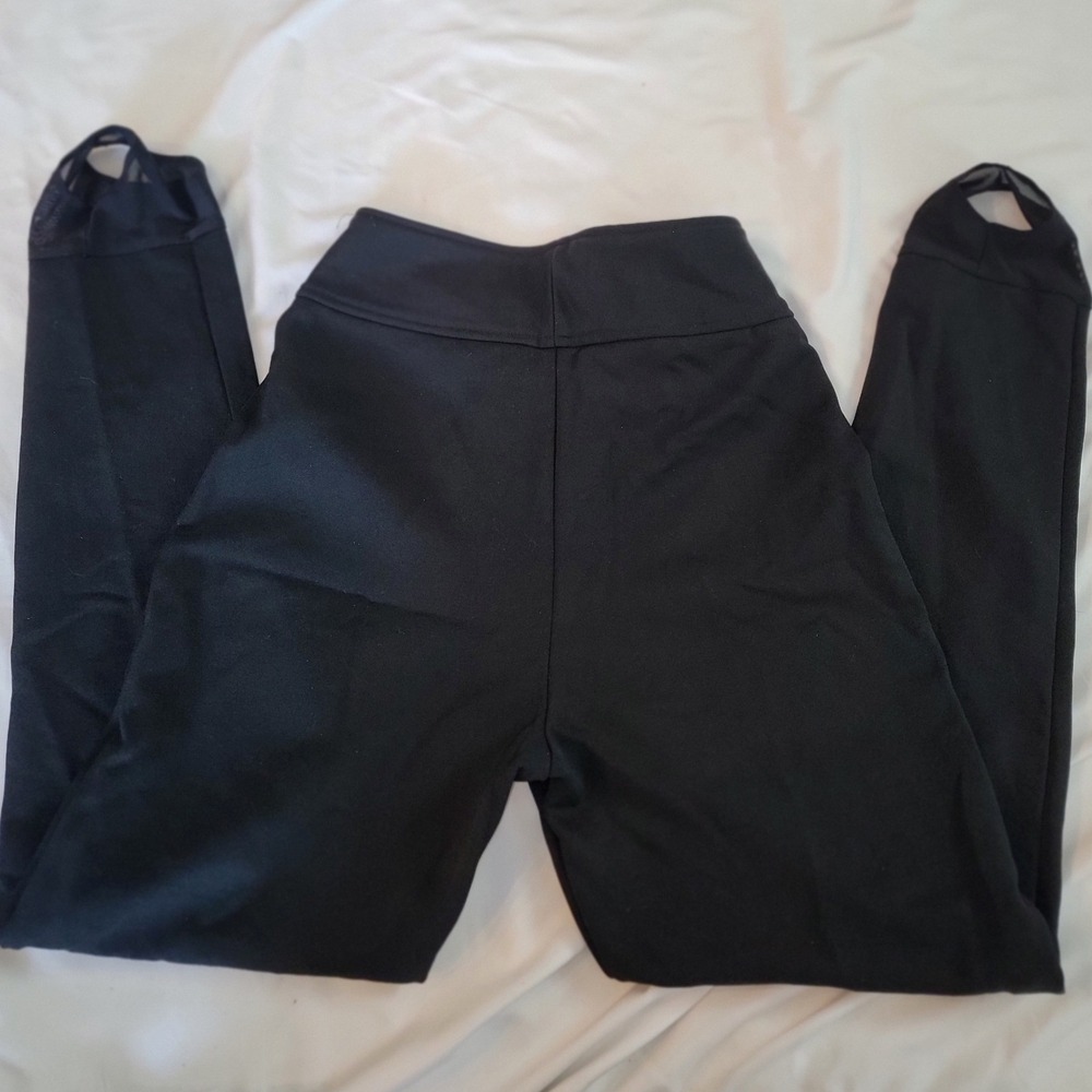 Skilans Schoeller Vintage Ski Pants Womens 6 Black Wool Blend Stirrup Trousers - Picture 7 of 7